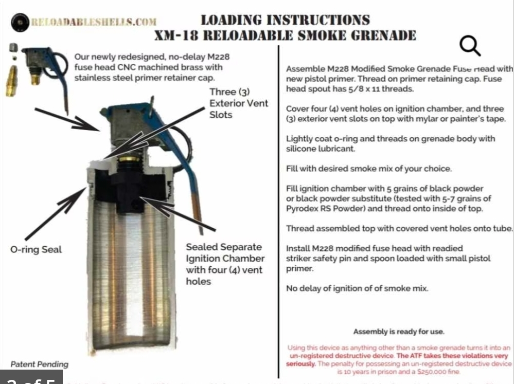 XM18 Reloadable Smoke Grenade - Image 5